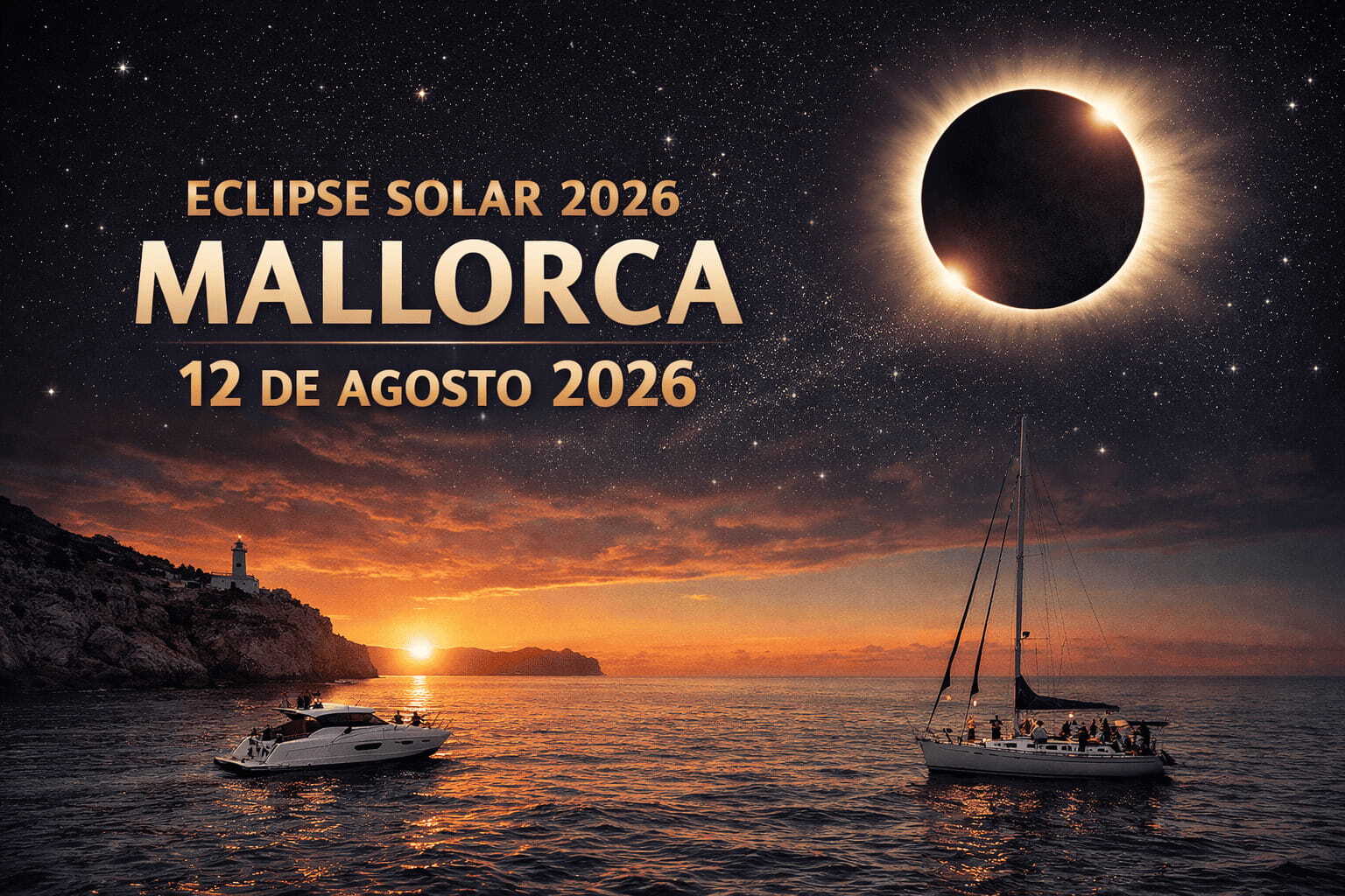 Eclissi solare totale del 12 agosto 2026 a Mallorca – Vivila dal mare