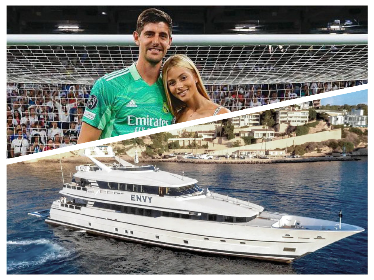 El Mejor Portero Thibaut Courtois a bordo de yate en Mallorca en 2023